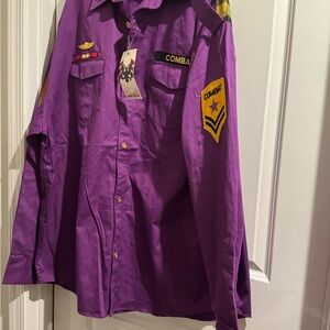 Purple Regal Wear Men's Casual Button Down Shirt size 5xl